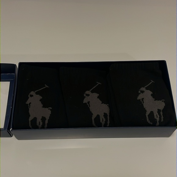 Polo Ralph Lauren 3 pair dress socks poly cotton black New casual Men’s 6-12.5 - Picture 4 of 13